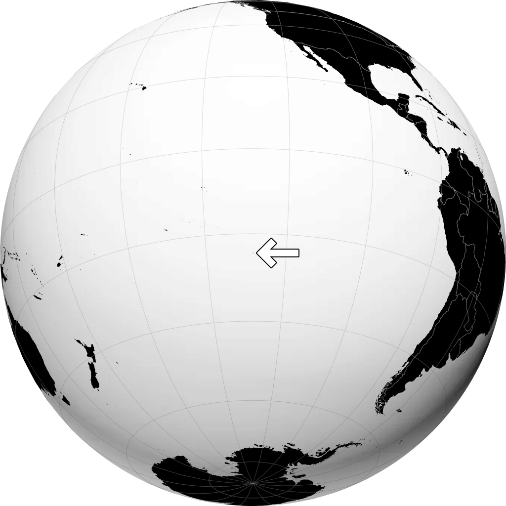 Pitcairninseln auf dem Globus