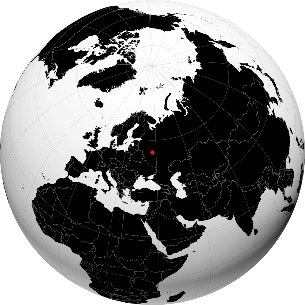 Podolsk auf dem Globus