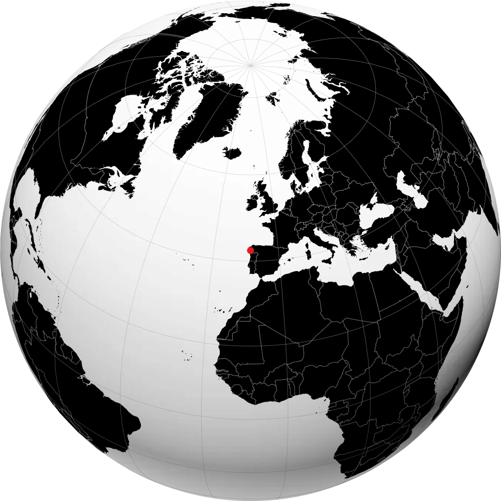 Pontevedra auf dem Globus