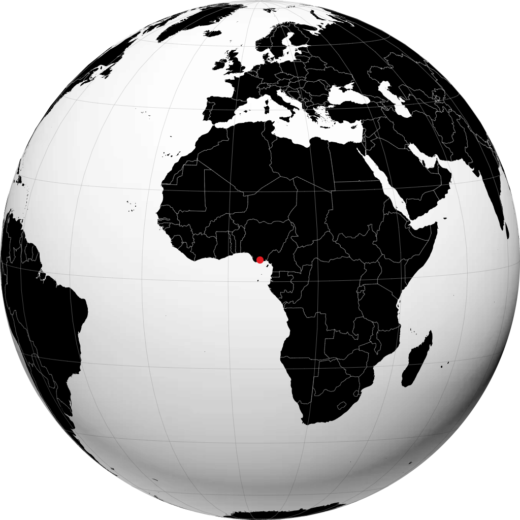 Port Harcourt auf dem Globus