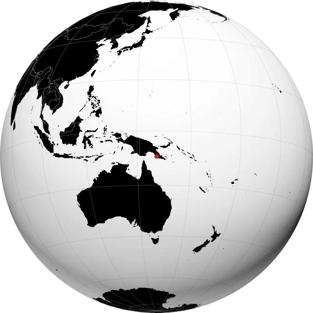 Port Moresby auf dem Globus