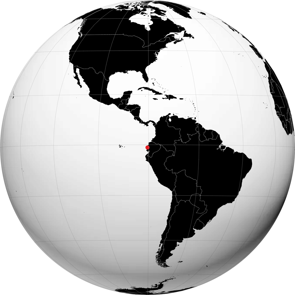 Portoviejo auf dem Globus