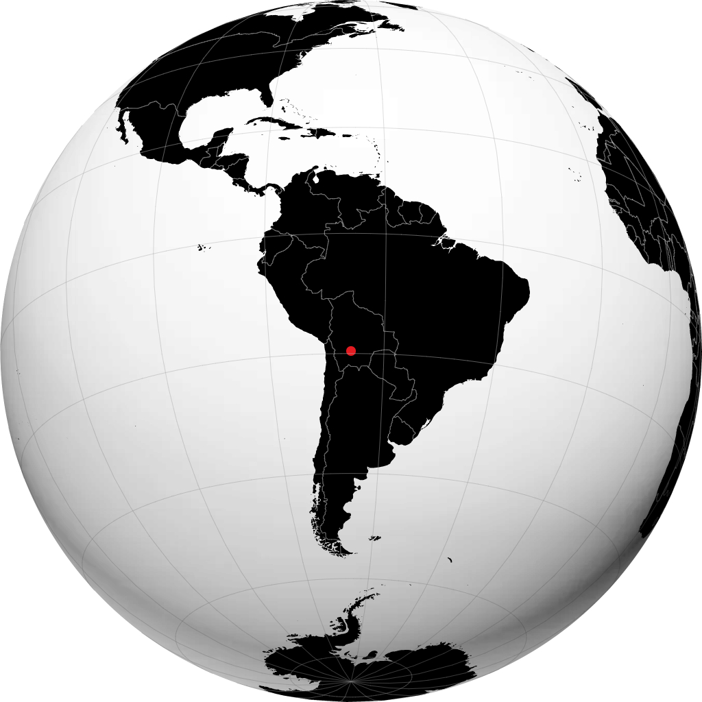 Potosí auf dem Globus