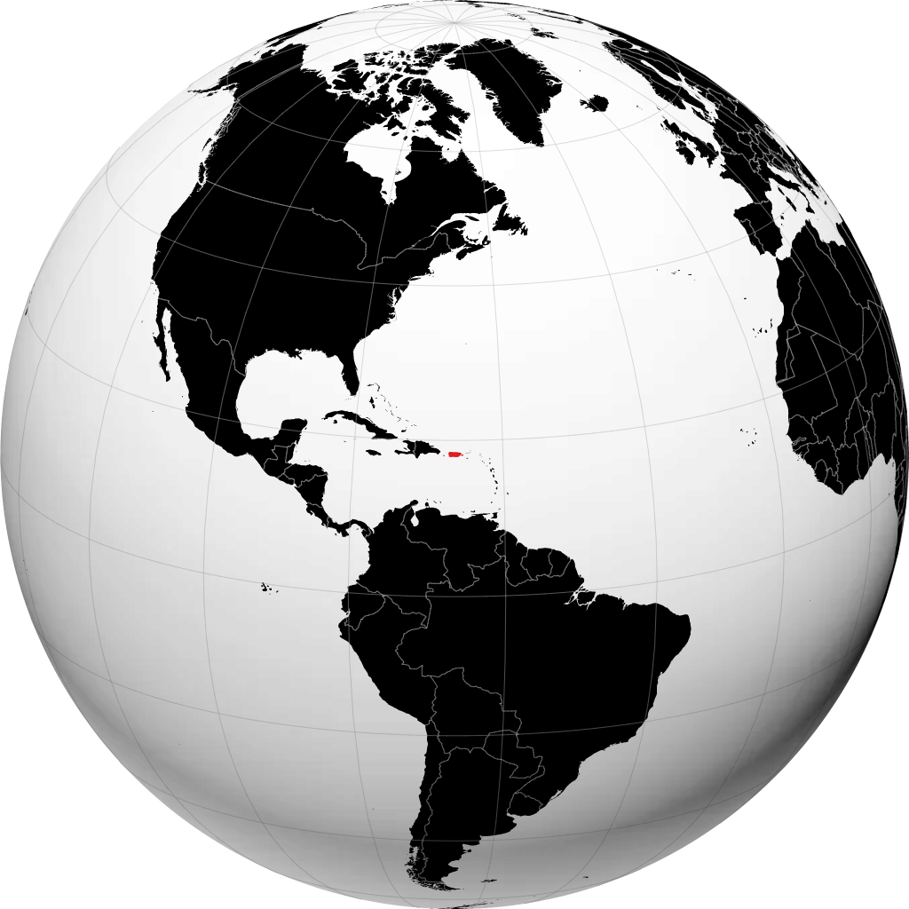 Puerto Rico auf dem Globus