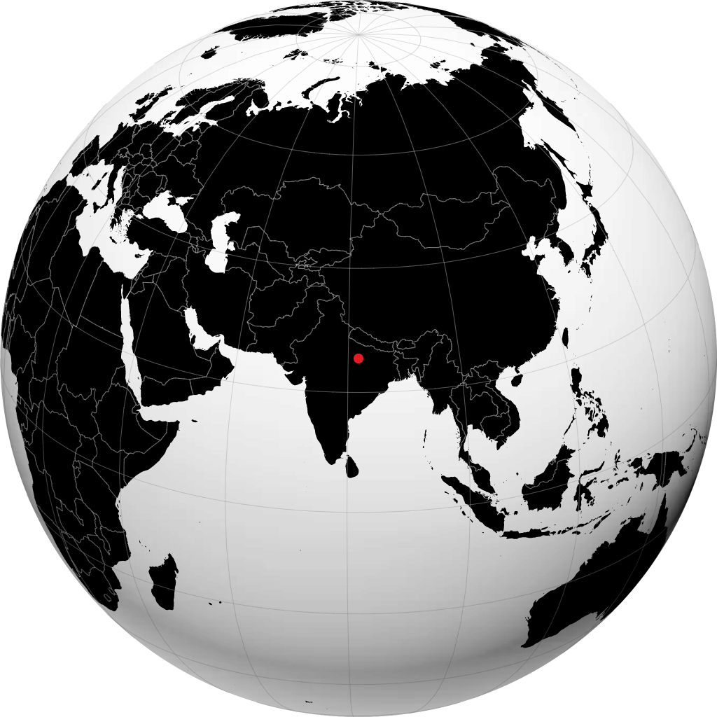 Prayagraj auf dem Globus