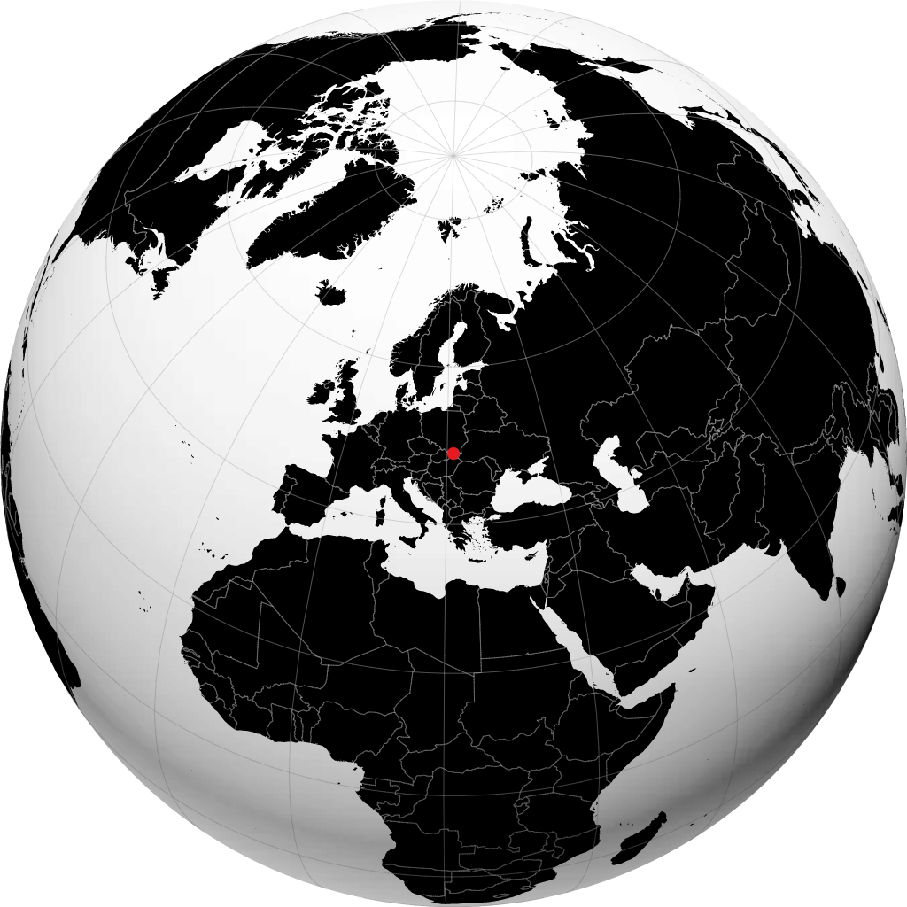Prešov auf dem Globus