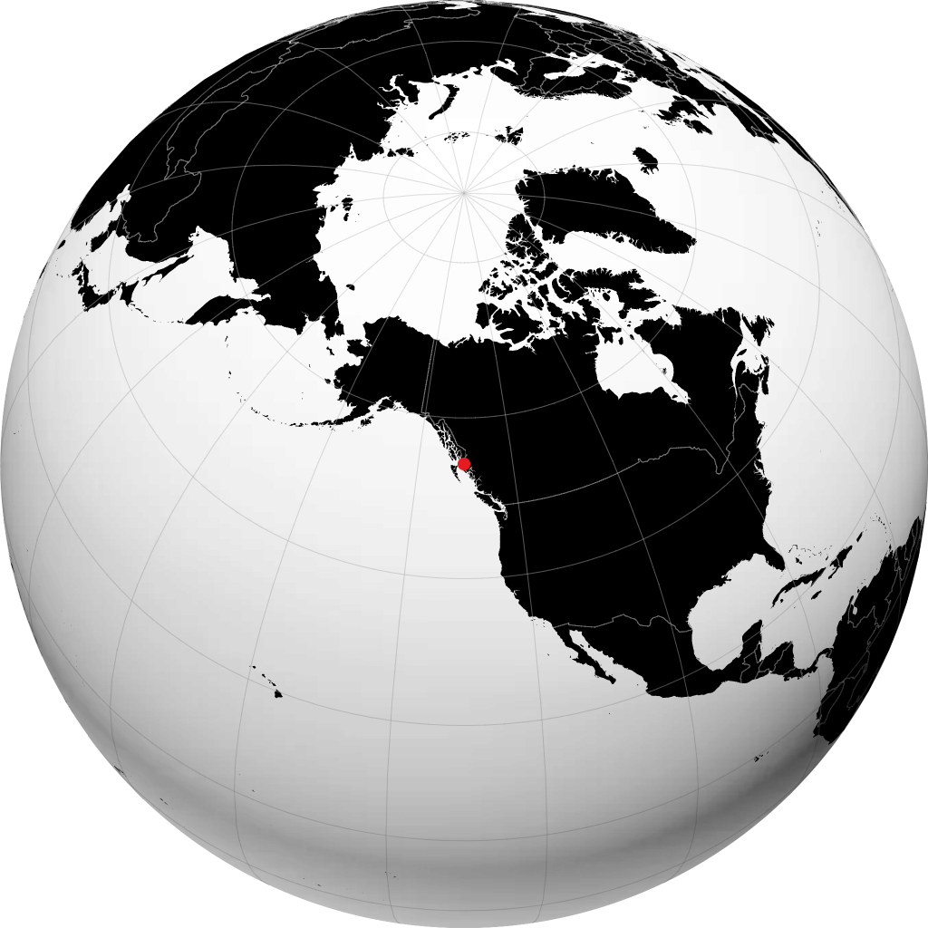 Prince Rupert auf dem Globus