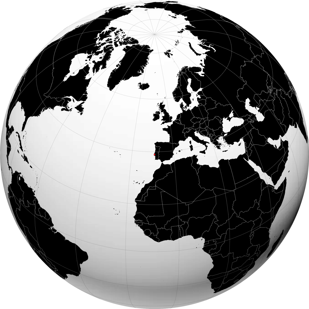 Bezirk Lissabon auf dem Globus