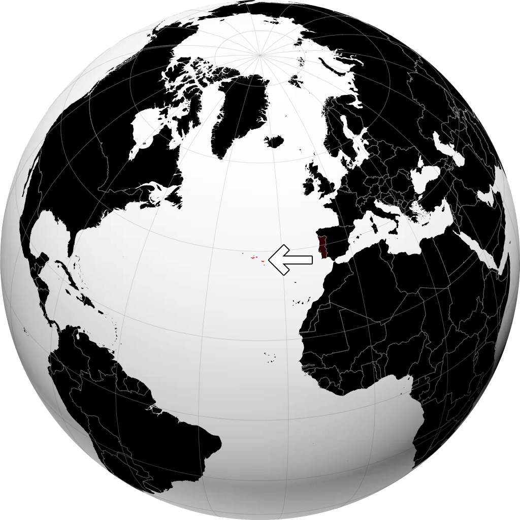 Azoren auf dem Globus