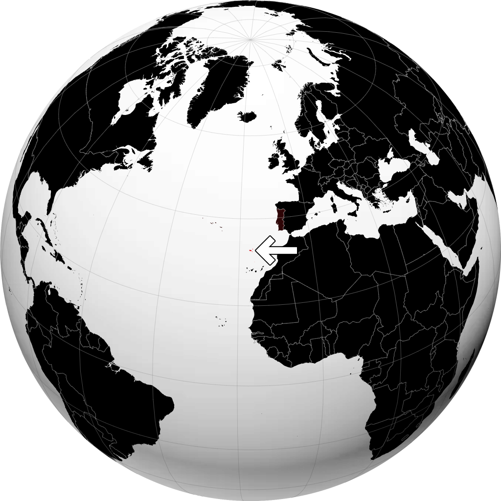 Madeira auf dem Globus