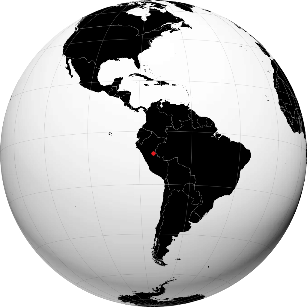 Pucallpa auf dem Globus
