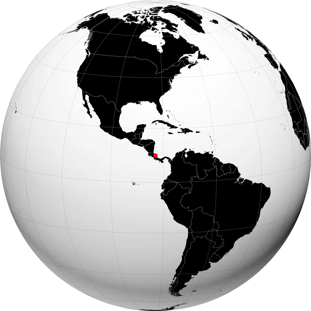 Puerto Limón auf dem Globus