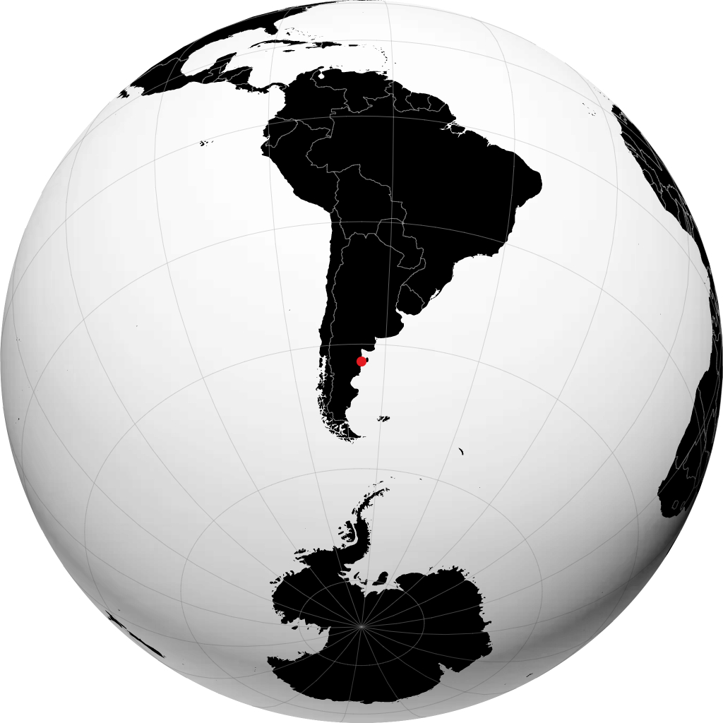 Puerto Madryn auf dem Globus