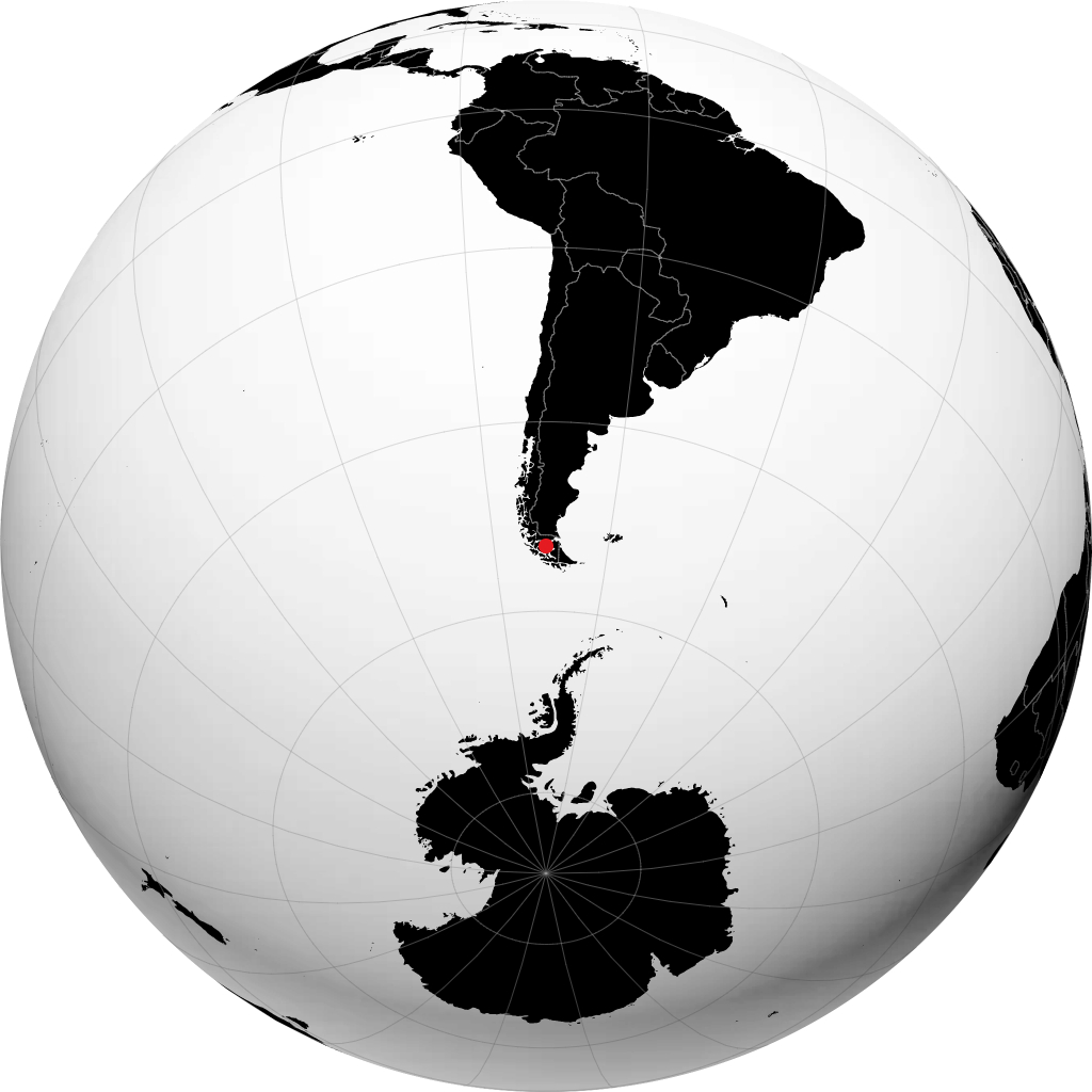 Punta Arenas auf dem Globus