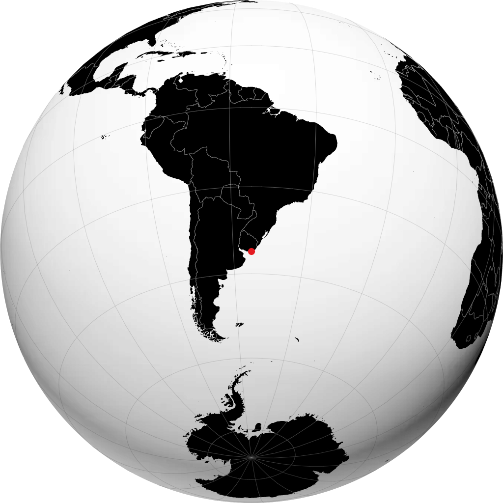 Punta del Este auf dem Globus