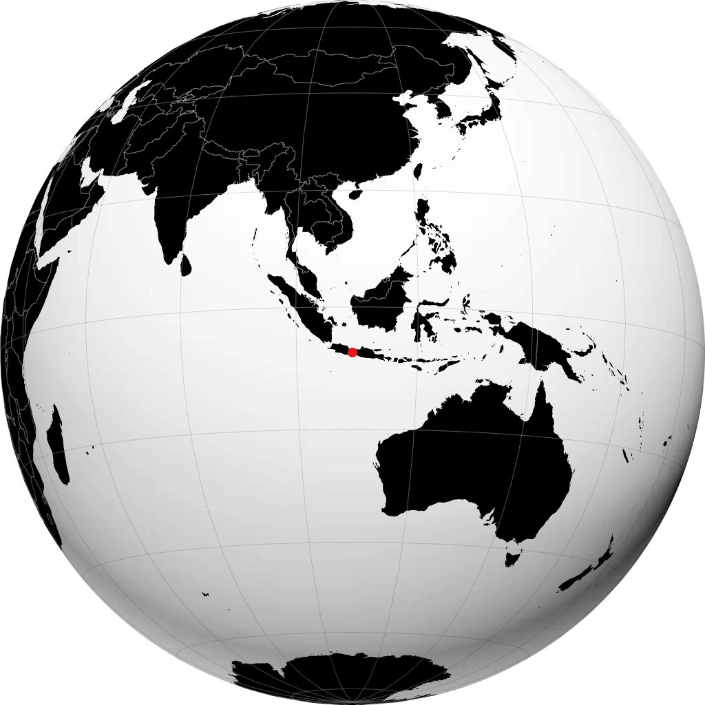 Purwokerto auf dem Globus