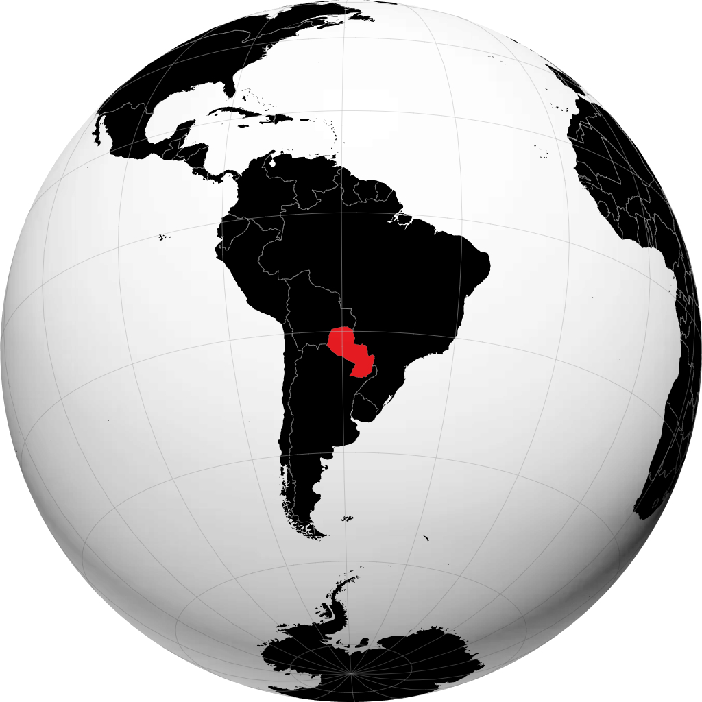 Paraguay auf dem Globus