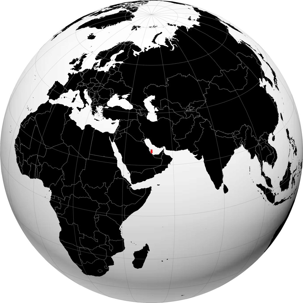 Katar auf dem Globus
