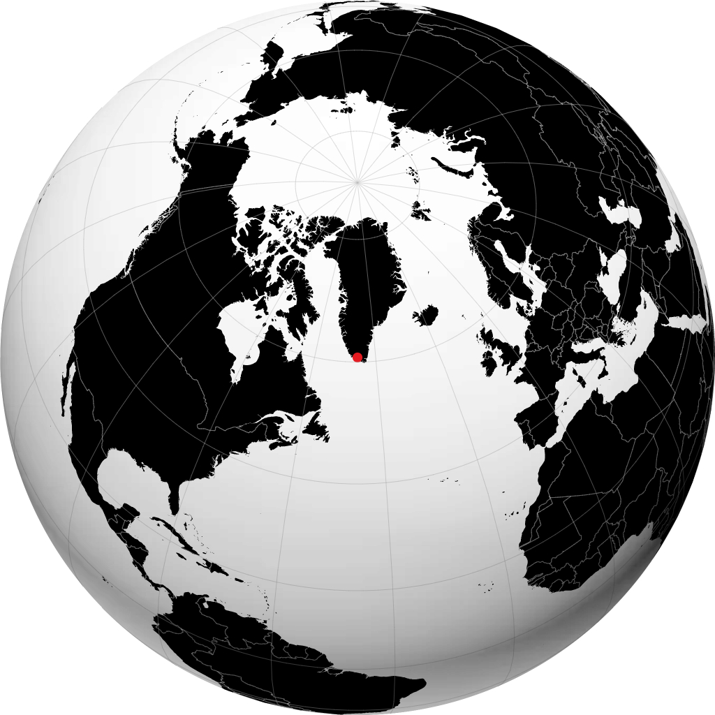 Qaqortoq auf dem Globus