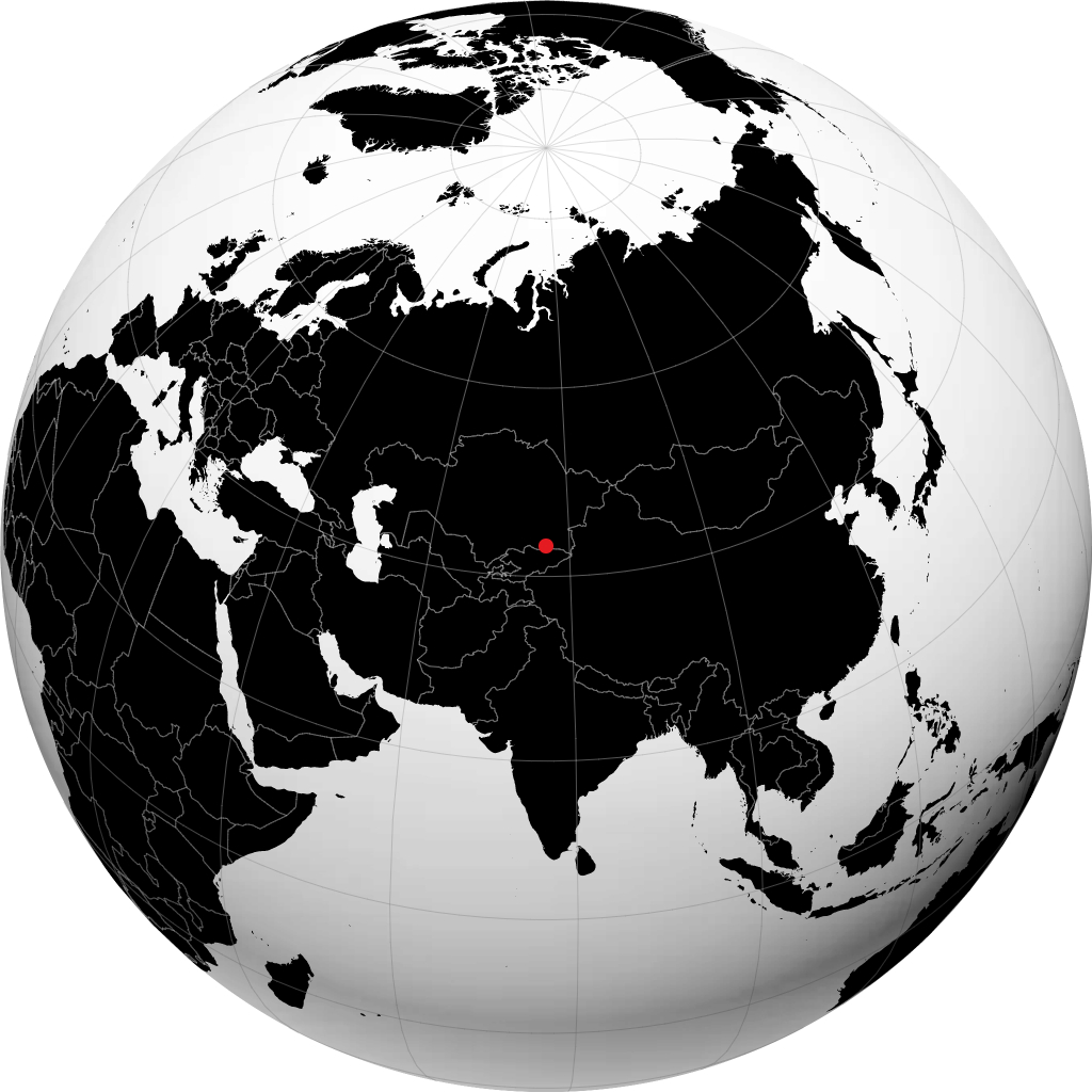 Qaskeleng auf dem Globus