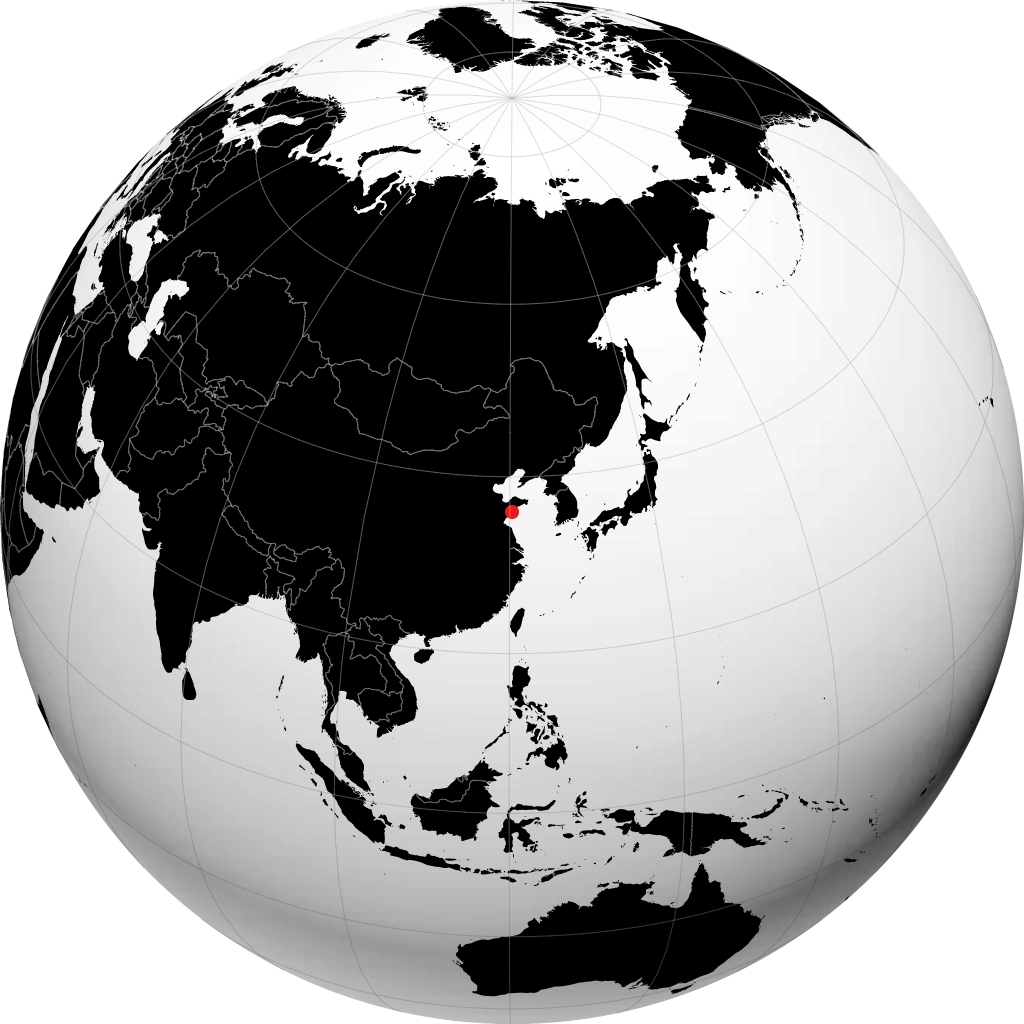 Qingdao auf dem Globus
