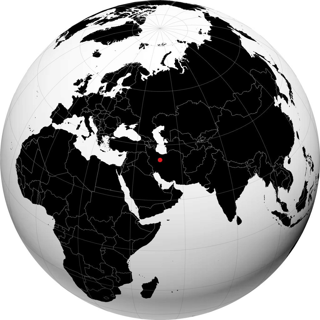 Qom auf dem Globus