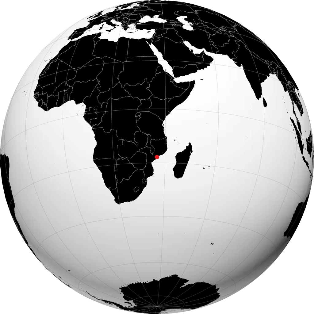 Quelimane auf dem Globus