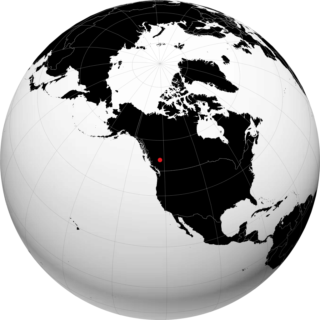 Quesnel auf dem Globus