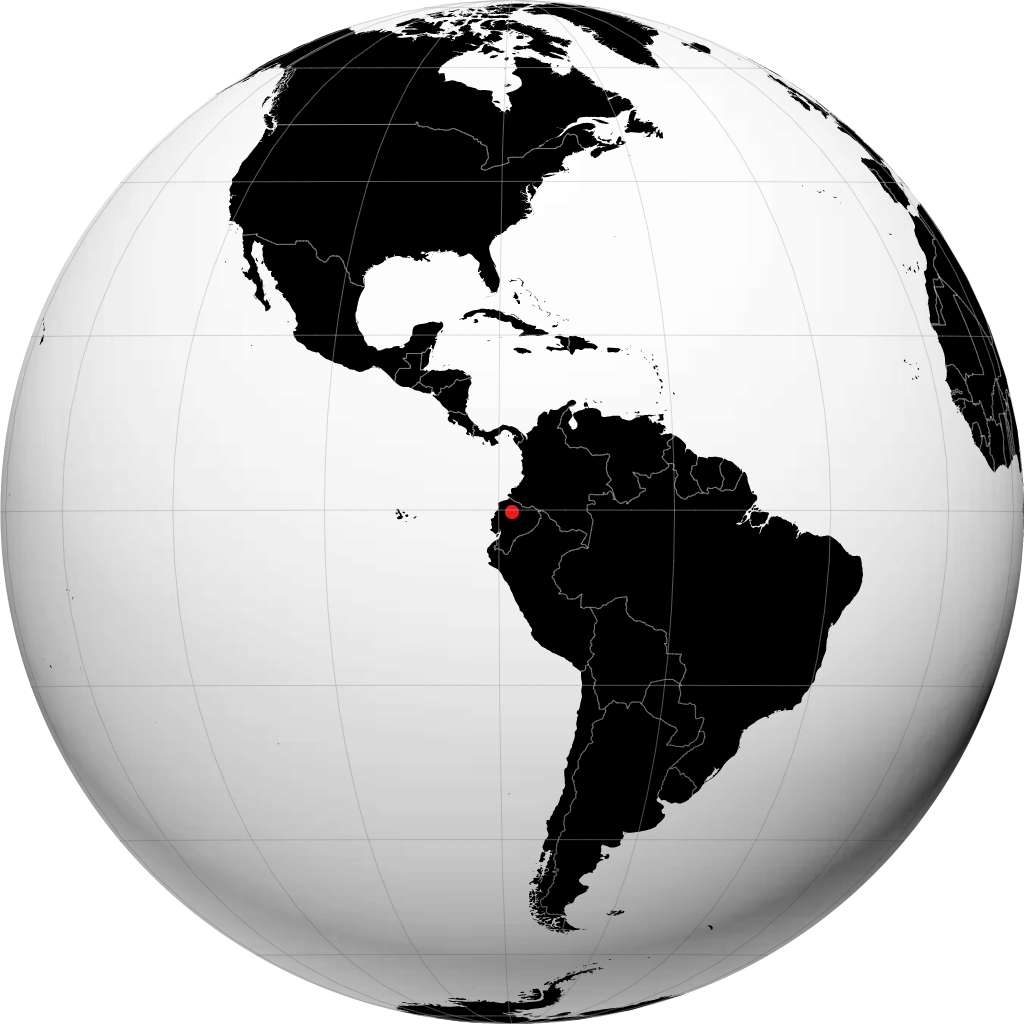 Quito auf dem Globus