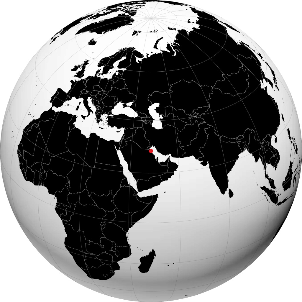 Ra's al Khafji auf dem Globus