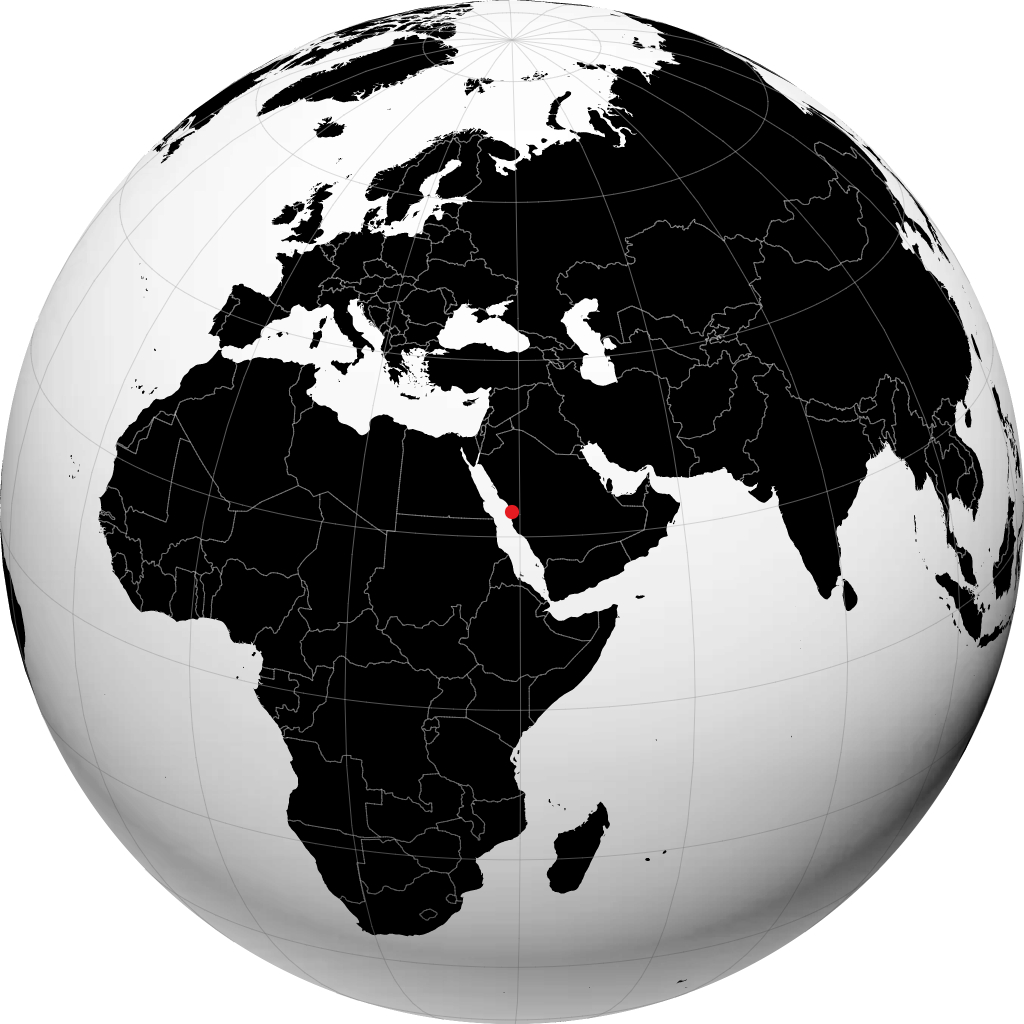 Rabigh auf dem Globus