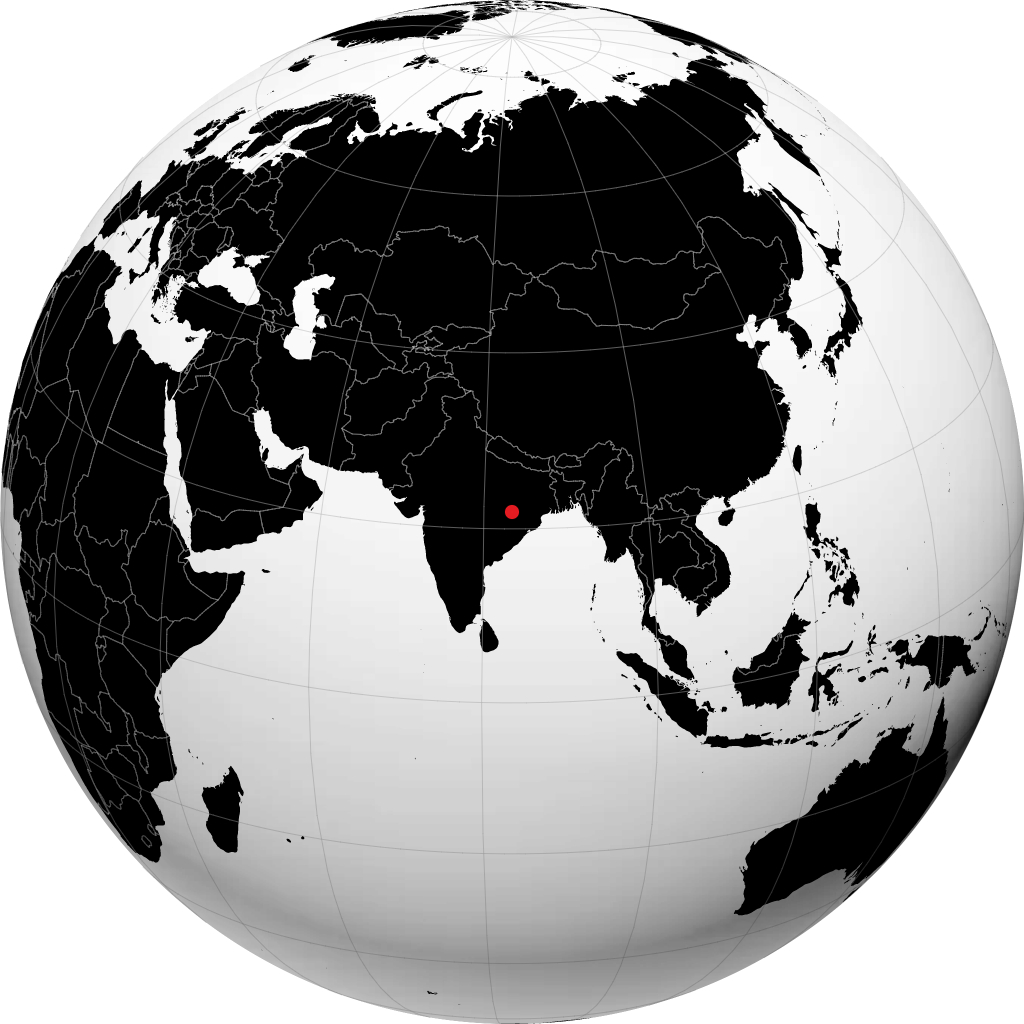 Raigarh auf dem Globus