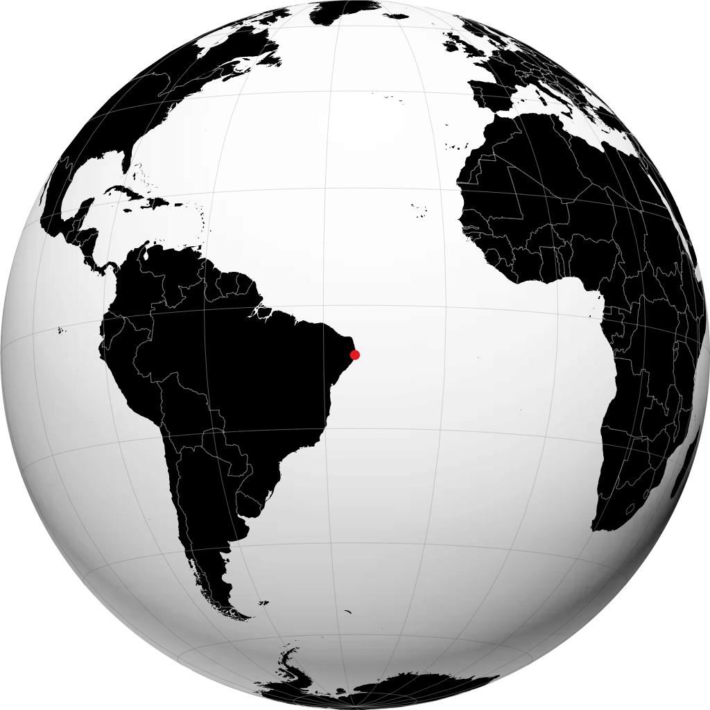 Recife auf dem Globus