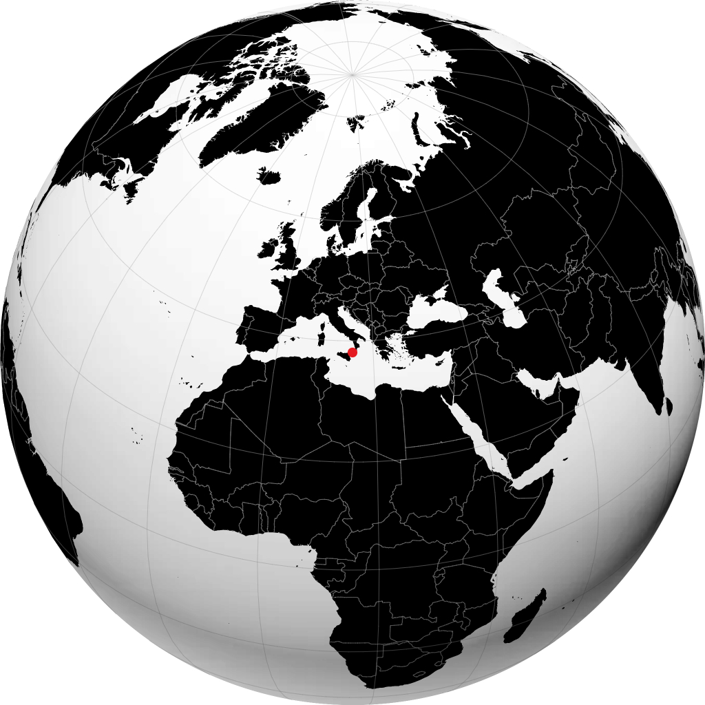 Reggio Calabria auf dem Globus