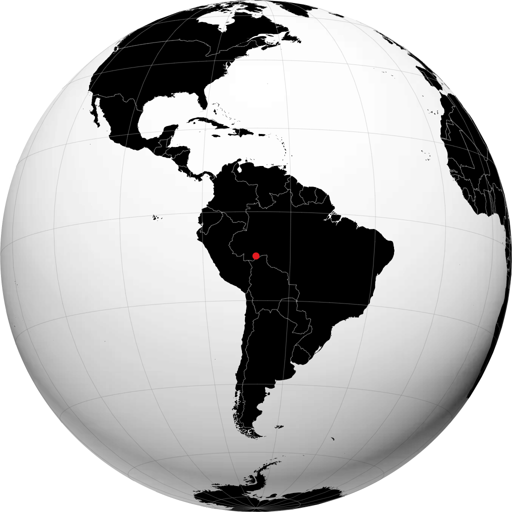 Rio Branco auf dem Globus