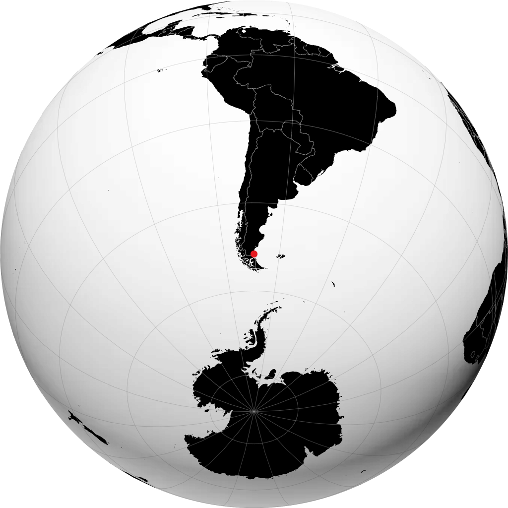 Río Gallegos auf dem Globus