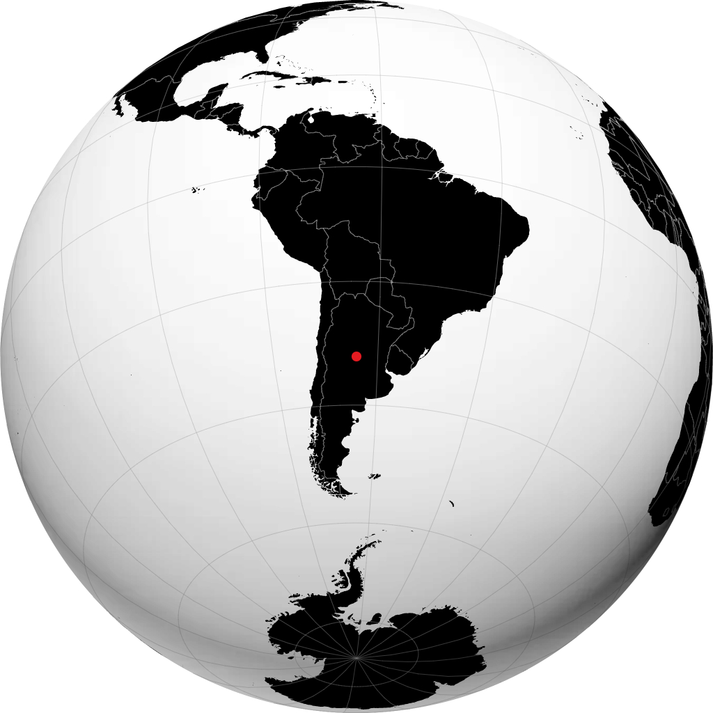 Río Tercero auf dem Globus