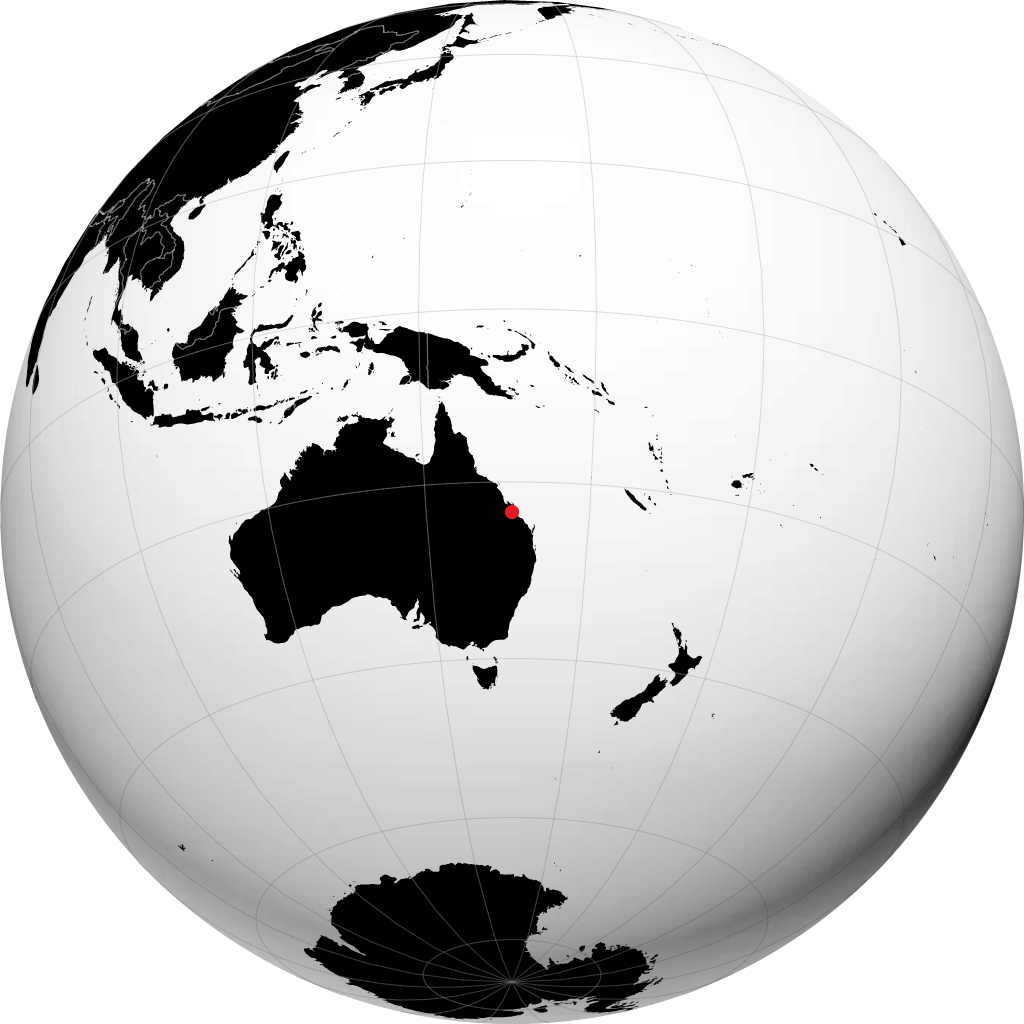 Rockhampton auf dem Globus