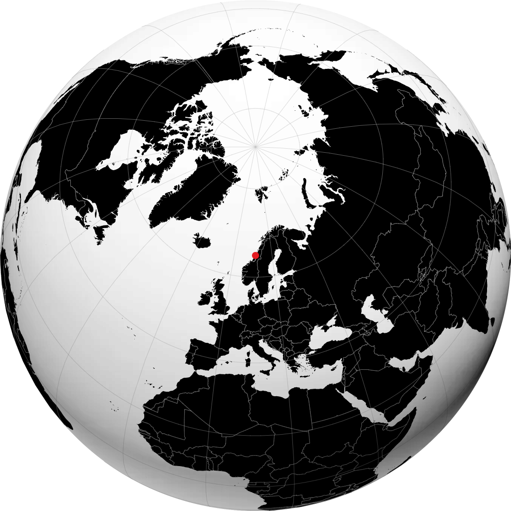 Rørvik auf dem Globus