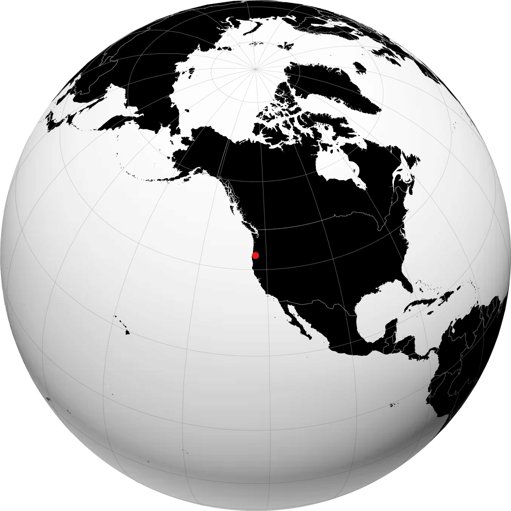 Roseburg auf dem Globus