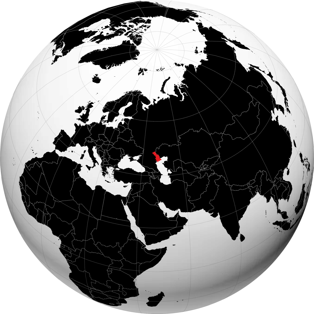 Region Astrachan auf dem Globus