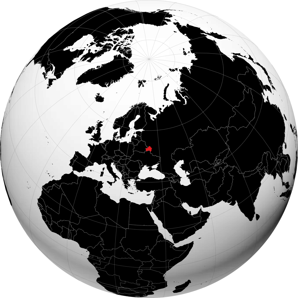 Region Brjansk auf dem Globus