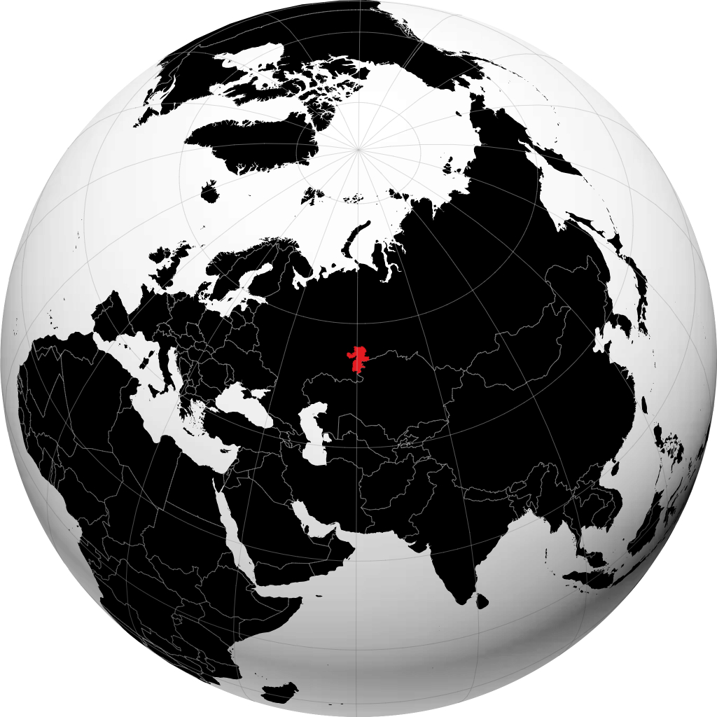 Gebiet Tscheljabinsk auf dem Globus