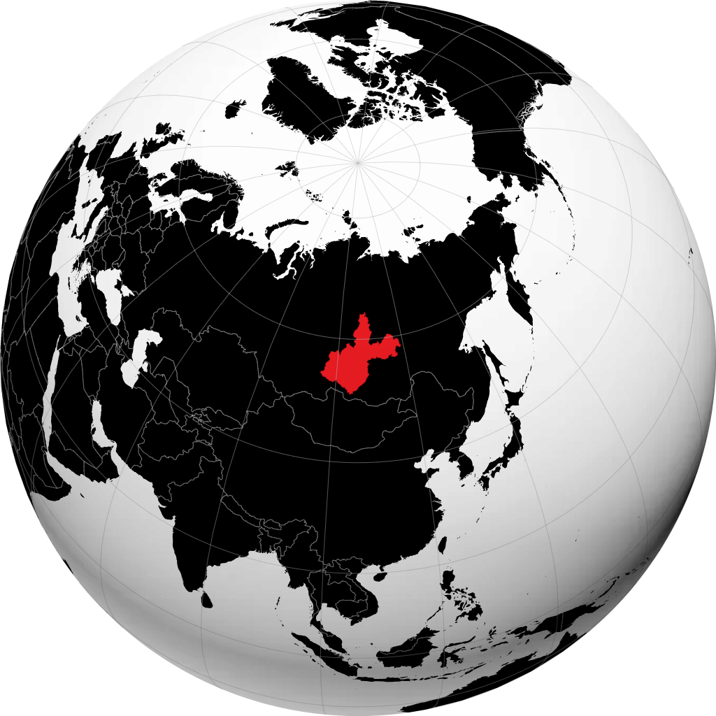 Oblast Irkutsk auf dem Globus