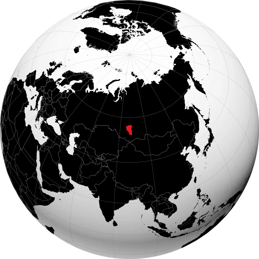 Oblast Kemerowo auf dem Globus