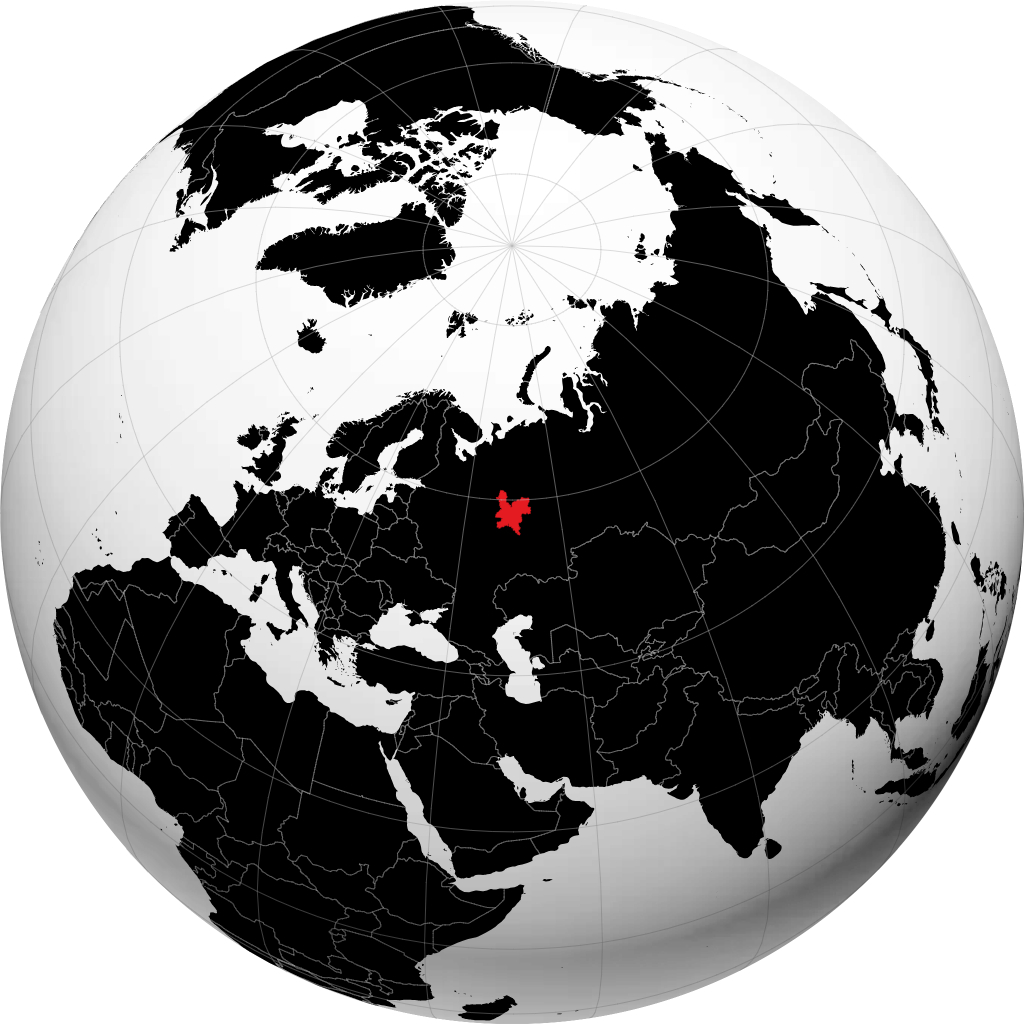 Oblast Kirow auf dem Globus