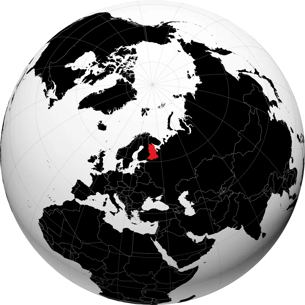 Karelien auf dem Globus