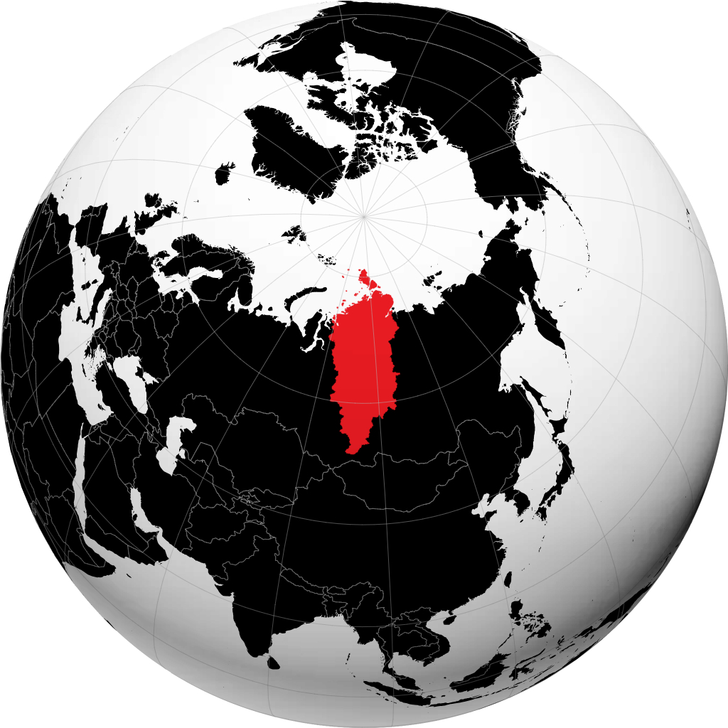 Region Krasnojarsk auf dem Globus