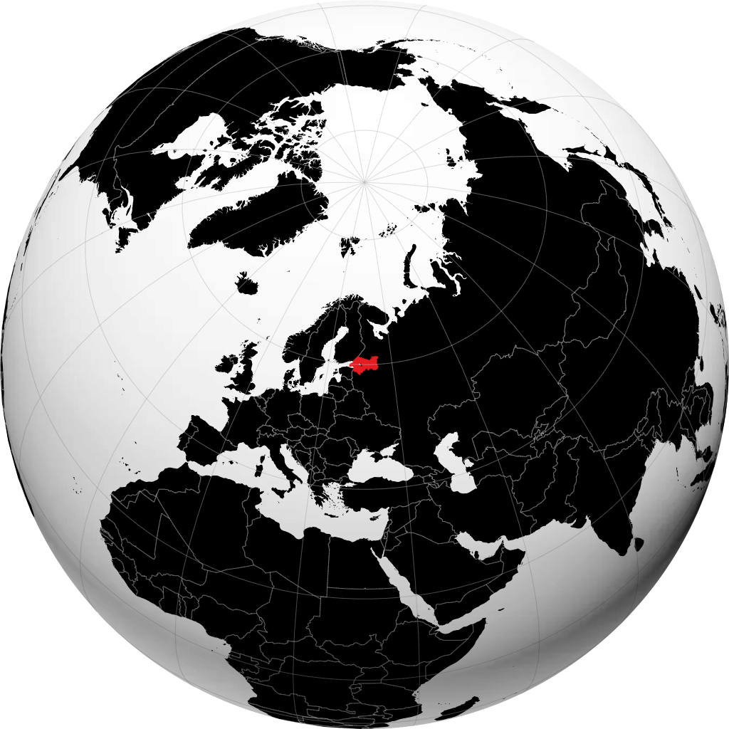 Oblast Leningrad auf dem Globus
