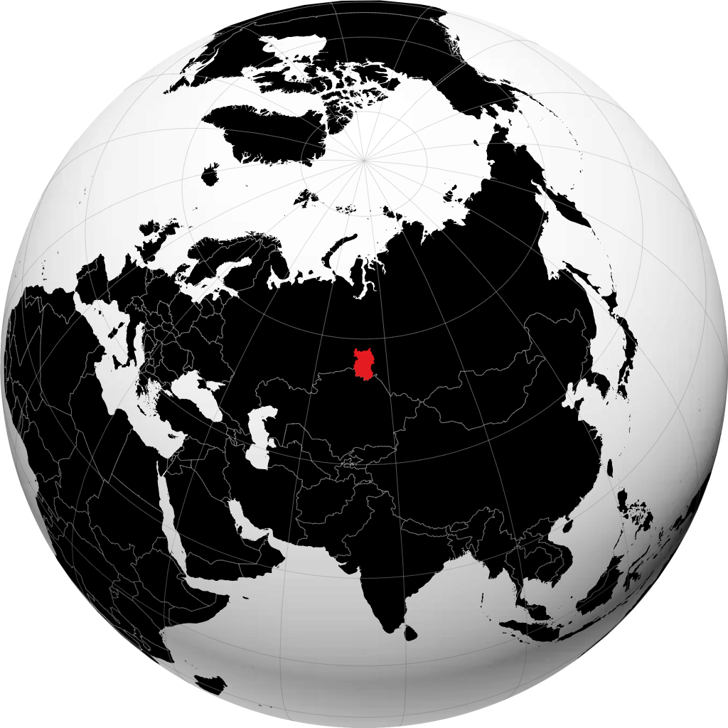 Gebiet Omsk auf dem Globus